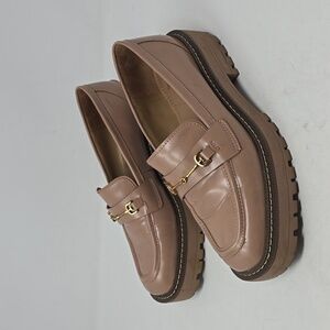 Sam Edelman Laurs Nude Leather Loafers Size 9